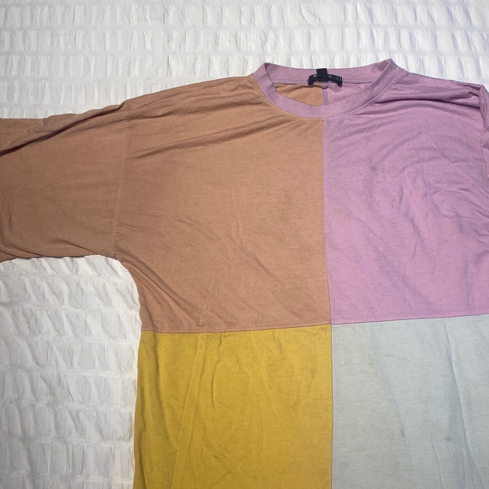 Misguided colour block oversized t shirt